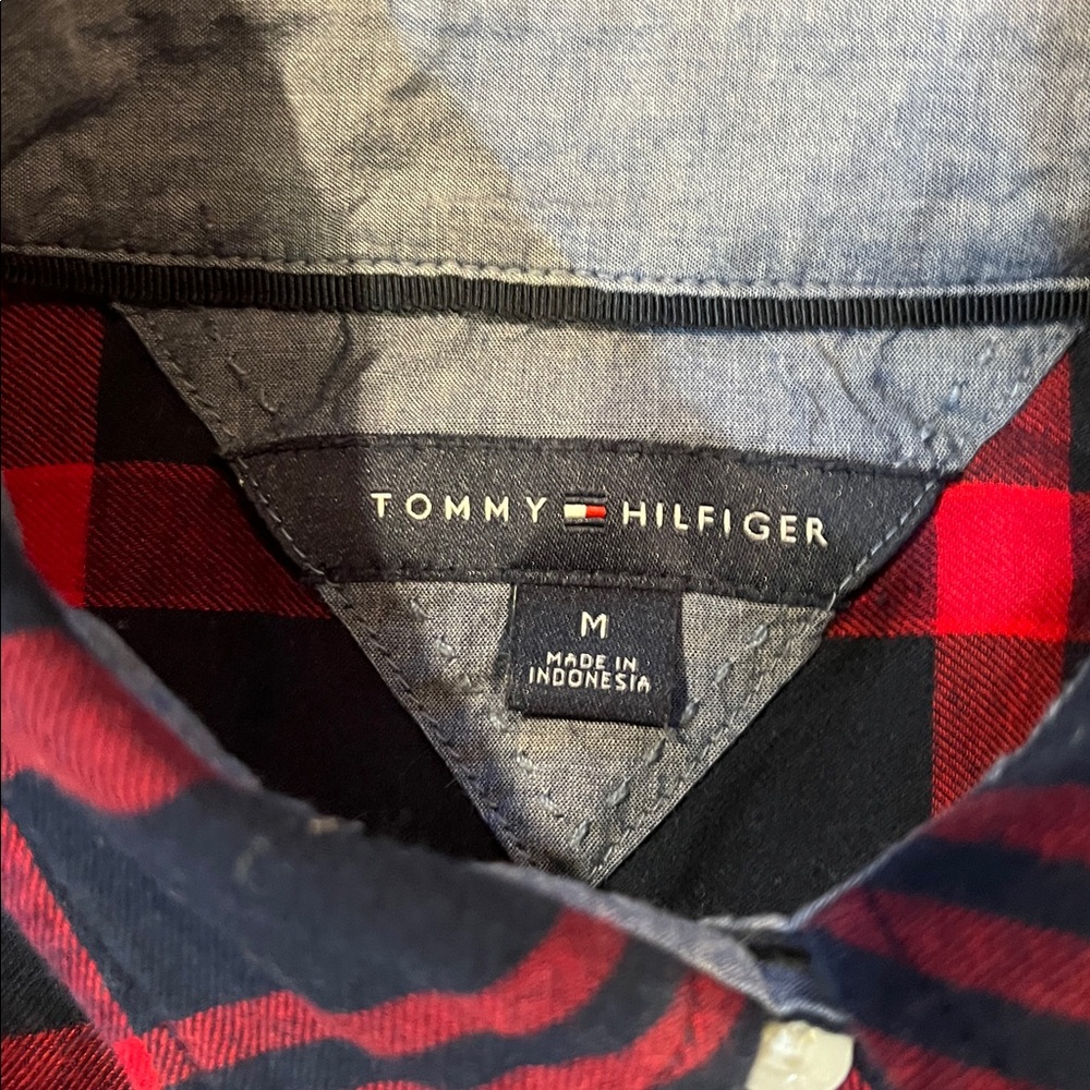 Tommy Hilfiger Blue Red Plaid Pull Over Shirt Women’s Size M EUC - Picture 9 of 12